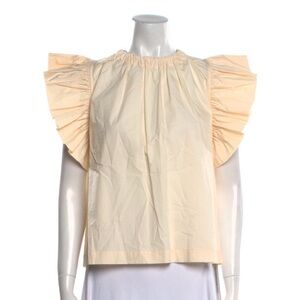 Ulla Johnson Flutter Sleeve Cotton Blouse